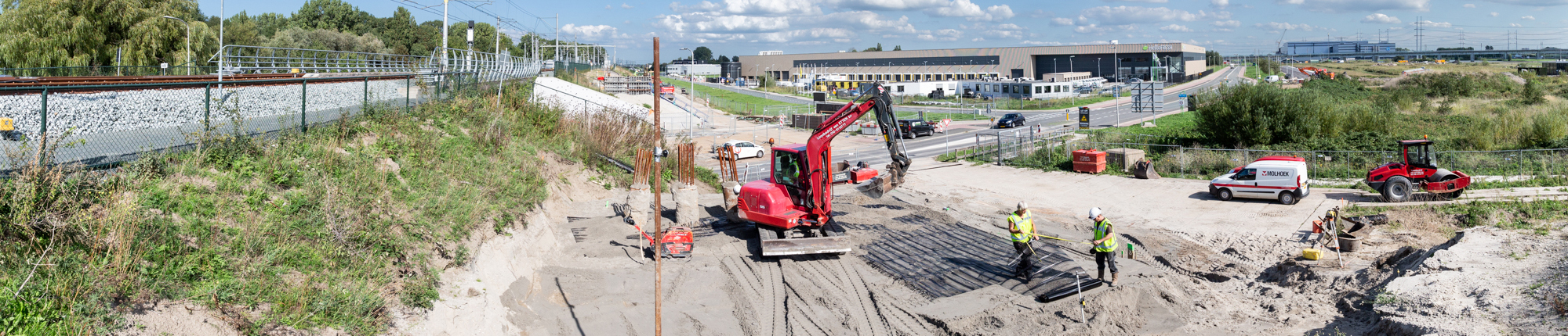 Tensar RE ter versteviging landhoofd viaduct Bleiswijkseweg Zoetermeer